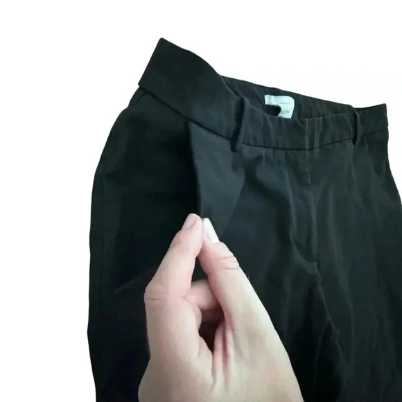 Black Ankle Length Straight Leg Stretch Pants Size 6 Small High Waisted Work - Picture 6 of 15